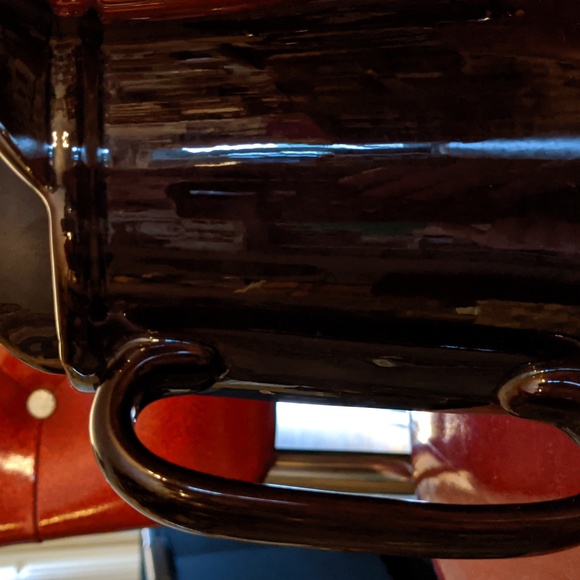 VTG Redware Rooster Batter & Syrup Brown Pitchers - Picture 10 of 11